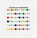 Controlled Substances Key Spot by Damien Hirst, 2011, Screenprint with glaze and debossing in colours, on Somerset Satin paper, with full margins, sold Jun 2024