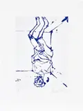 Georg Baselitz, Serpentine (Blue), 2022, Etching with aquatint in blue, on Somerset Satin paper, with full margins