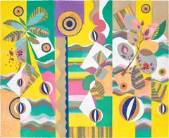 Beatriz Milhazes, Pink Sunshine, 2021, Lithograph in colours, on Fabriano paper, the full sheet