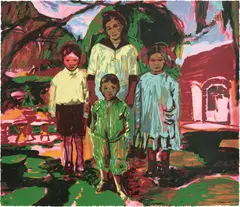 Claire Tabouret, The Siblings, 2020/2021, Lithograph with screenprint in colours, on Somerset paper, the full sheet