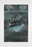 Peter Doig, Two People at Night (Indigo), 2016, Etching with aquatint in colours, on Surface Gampi White paper, with full margins
