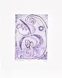 Shara Hughes, Night Opening, 2022, Etching in violet, on BFK Rives paper, with full margins