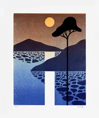 Sunset by Nicolas Party, 2021, Woodcut in colours, on Arches 88 paper, with full margins, sold Jun 2024
