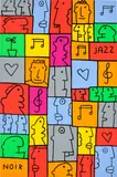Thierry Noir, Jazz, 2015, Screenprint in colours, on Somerset Satin paper, with full margins