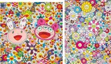 Kaikai and Kiki: Lots of Fun; and Shangri-La Shangri-La Multicolor by Takashi Murakami, 2009; and 2013, Two offset lithographs in colours, on smooth wove paper, the full sheets, sold Jun 2024