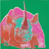 Black Rhinoceros, from Endangered Species (see F. & S. 301) by Andy Warhol, 1983, Unique screenprint in colours, on Lenox Museum Board, the full sheet, sold Sep 2024