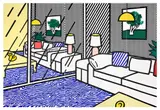 Roy Lichtenstein, Wallpaper With Blue Floor Interior (G. 1558, C. 260), 1992, Screenprint in colours, on five sheets of Paper Technologies Inc. Waterleaf paper, the full sheets