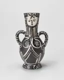 Pablo Picasso, Vase deux anses hautes (Vase With Two High Handles) (A.R. 213), 1953, White earthenware turned vase painted in colours, engraved and with partial brushed glaze