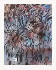Corner of Lake and Minnehaha (Blue) by Julie Mehretu, 2022, Screenprint in colours, on Coventry Rag paper, with full margins, sold Sep 2024