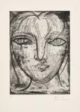 Pablo Picasso, Portrait de Marie-Thérèse de face (Portrait of Marie-Thérèse from the Front) (Bl. 276, Ba. 417), 1934, Drypoint and etching with aquatint, on Richard de Bas laid paper, with full margins