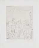 Pablo Picasso, Au cirque: groupe avec écuyère et clown (At the Circus: Group With Horsewoman and Clown), plate 5 from Série 347 (Bl. 1485, Ba. 1500), 1968, Etching, on BFK Rives paper, with full margins