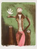 Mujer en lila (Woman in Lilac) (P. 113) by Rufino Tamayo, 1969, Lithograph in colours, on BFK Rives paper, the full sheet, sold Sep 2024