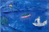 Marc Chagall, L'echo (The Echo), from Daphnis et Chloé (M. 340, see C. Bks. 46), 1961, Lithograph in colours, on Arches paper folded (as issued), the full sheet
