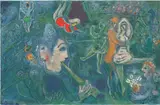 Marc Chagall, Le cirque (The Circus): plate 28 (M. 517, see C. Bks. 68), 1967, Lithograph in colours, on Arches paper folded (as issued), the full sheet