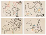 Joan Miró, Ubu aux Baléares (Ubu of the Balearic Islands): four plates (M. 774; 781; 782; and 786, see C. Bks. 146), 1971, Four lithographs in colours, on Arches paper, with full margins