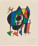 Joan Miró Lithographs II: one plate (M. 1041, see C. Bks. 198) by Joan Miró, 1975, Lithograph in colours, on Arches paper, with full margins, sold Sep 2024