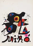 Poster for the exhibition 'Obra gráfica', Fundação Calouste Gulbenkian, Lisbon (M. 957) by Joan Miró, 1974, Lithograph in colours, on Arches paper, the full sheet, sold Sep 2024