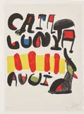 Poster for 'Catalunya Avui', Palais de l'UNESCO, Paris (M. 1245) by Joan Miró, 1981, Lithograph in colours, on Arches paper, with full margins, sold Sep 2024