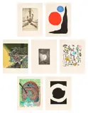 Various Artists, Paroles peintes III (Painted Words III), 1967, The complete set of seven etching and aquatints (three in colours), on Arches Johannot paper, the full sheets loose and folded (as issued), with text by various authors, title page and colophon, all contained in the original beige cloth-covered boards and slipcase with printed title