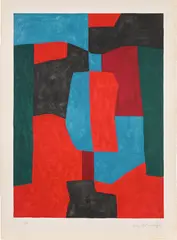 Serge Poliakoff, Composition rouge, verte et bleue (Red, Green and Blue Composition) (R. 76), 1969, Lithograph in colours, on BFK Rives paper, with full margins