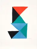 Sonia Delaunay, Untitled (Composition with Triangles), 1966, Lithograph in colours, on Arches Johannot paper, with full margins