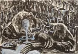 Miquel Barceló, Jeune homme ivre dans un bar (Young Drunk Man in a Bar), 1983, Lithograph in colours, on Arches paper, the full sheet