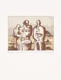 Henry Moore, Group in Industrial Landscape (C. 418), 1975, Lithograph in colours, on Arches paper, with full margins