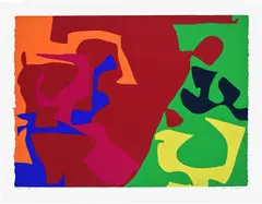 January 1973: 7 by Patrick Heron, 1973, Screenprint in colours, on J. Green paper, with full margins, sold Sep 2024