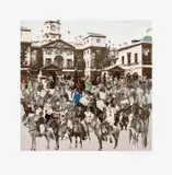 Peter Blake, Horse Guards Parade - Horses and Horseman, from The London Suite, 2012, Screenprint in colours, on Somerset paper, with full margins