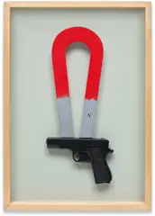 Compass by Man Ray, 1976, Multiple comprising wood painted in colours and plastic handgun replica, mounted (as issued), sold Sep 2024