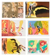 Allen Jones, Second Thoughts, 2012, The complete set of six lithographs in colours, on Arches paper, the full sheets