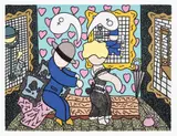 William Copley, Man and Woman, 1978, Screenprint in colours, on Somerset paper, with full margins