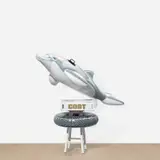 Jeff Koons, GOAT: A Tribute to Muhammad Ali (Champ's edition); with Radial Champs, 2004, The complete deluxe "Champ's Edition" set, including Radial Champs comprised of a wooden stool, inflatable dolphin and tyre floatie, air pump and lucite supports, accompanied by installation directions and original cardboard boxes, four gelatin silver prints signed in black felt-tip pen by Howard L. Bingham and Muhammad Ali, and large book of photographs and text