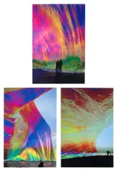 Tomás Saraceno, Untitled, 2009, The complete series of three chromogenic prints, flush-mounted to aluminium with metal strainer on the reverse (as issued)