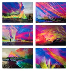 Tomás Saraceno, Untitled, 2009, The complete series of six chromogenic prints, flush-mounted to aluminium with metal strainer on the reverse (as issued)