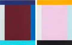 Imi Knoebel, Anima Mundi 3-2 III Ed., 2009/2015, The set of two multiples with acrylic in colours, on constructed and collaged plastic panels, each mounted to Alu-Dibond