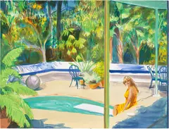 Caroline Walker, Bathed, from Sunset portfolio, 2018, Lithograph in colours, on wove paper, the full sheet
