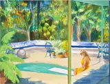 Caroline Walker, Bathed, from Sunset portfolio, 2018, Lithograph in colours, on wove paper, the full sheet