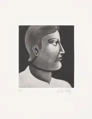 Nicolas Party, Profile, 2016, Mezzotint, on wove paper, with full margins