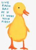 David Shrigley, Live Each Day As If It Were Your First, 2022, Screenprint in colours with varnish overlay, on Somerset paper, the full sheet