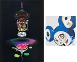 Reversed Double Helix - Black Head Brown Body; and And Then x 6 (Blue: The Polke Method) by Takashi Murakami, 2005; and 2012, Two offset lithographs in colours, on smooth wove paper, the full sheets, sold Sep 2024