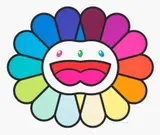 Takashi Murakami, Multicolor Double Face: White, 2020, Screenprint in colours, on wove paper, with full margins