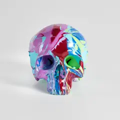 Hallucinatory Head by Damien Hirst, 2008, Unique plastic skull multiple with gloss paint in colours, offered Oct 2024