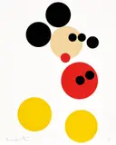 Mickey by Damien Hirst, 2014, Screenprint in colours with glaze, on wove paper, with full margins, sold Oct 2024