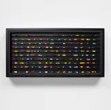 Damien Hirst, End of Days, 2003, Multiple comprising Dymo tape and pills within a stainless steel, aluminium, glass and painted MDF cabinet