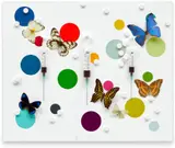Damien Hirst, Happiness, 2008, Unique collage comprising syringes, needles, synthetic resin, butterflies, paracetamol pills and household gloss paint on canvas