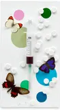 Damien Hirst, Fun, 2008, Unique collage comprising syringe, needle, synthetic resin, butterflies, paracetamol pills and household gloss paint on canvas