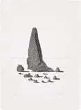 David Hockney, The Sexton Disguised as a Ghost Stood Still as Stone, from Illustrations for Six Fairy Tales from the Brothers Grimm (S.A.C. 90, M.C.A.T. 87), 1969, Etching and aquatint, on Hodgkinson handmade paper, with full margins
