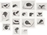 David Hockney, Dog Wall, 1998, The complete set of 15 etchings, on Somerset paper, with full margins
