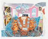 David Hockney, Tyler Dining Room, from Moving Focus (T.G. 278, M.C.A.T. 261), 1984, Lithograph in colours, on TGL handmade paper, with full margins